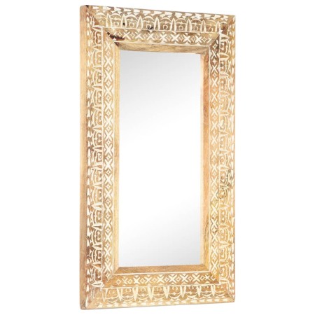 Hand carved mirror solid mango wood 80x50x2.6 cm by , Mirrors - Ref: Foro24-321645, Price: 89,93 €, Discount: %