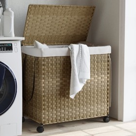 Rattan laundry basket with wheels 60x35x60.5 cm by , Laundry baskets - Ref: Foro24-372039, Price: 63,63 €, Discount: %