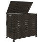 Dark brown rattan laundry basket with wheels 66x35x60 cm by , Laundry baskets - Ref: Foro24-372045, Price: 77,43 €, Discount: %