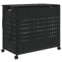 Dirty clothes basket with wheels black rattan 66x35x60 cm by , Laundry baskets - Ref: Foro24-372047, Price: 90,12 €, Discount: %