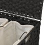 Dirty clothes basket with wheels black rattan 66x35x60 cm by , Laundry baskets - Ref: Foro24-372047, Price: 90,12 €, Discount: %