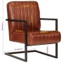 Brown genuine leather armchair by , Armchairs - Ref: Foro24-359637, Price: 224,83 €, Discount: %