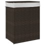 Laundry basket with lid dark brown rattan 46x33x60 cm by , Laundry baskets - Ref: Foro24-372030, Price: 61,36 €, Discount: %