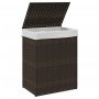 Laundry basket with lid dark brown rattan 46x33x60 cm by , Laundry baskets - Ref: Foro24-372030, Price: 61,36 €, Discount: %