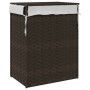 Laundry basket with lid dark brown rattan 46x33x60 cm by , Laundry baskets - Ref: Foro24-372030, Price: 61,36 €, Discount: %