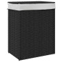 Laundry basket with lid black synthetic rattan 46x33x60 cm by , Laundry baskets - Ref: Foro24-372032, Price: 60,12 €, Discoun...