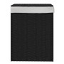 Laundry basket with lid black synthetic rattan 46x33x60 cm by , Laundry baskets - Ref: Foro24-372032, Price: 60,12 €, Discoun...