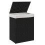 Laundry basket with lid black synthetic rattan 46x33x60 cm by , Laundry baskets - Ref: Foro24-372032, Price: 60,12 €, Discoun...