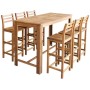 Set mesa de bar y sillas 7 piezas de madera de acacia maciza de vidaXL, muebles para cocinas y comedores - Ref: Foro24-246671...