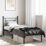 Bed frame with black metal headboard 75x190 cm by , Beds and slatted bases - Ref: Foro24-374329, Price: 69,02 €, Discount: %