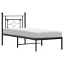 Bed frame with black metal headboard 75x190 cm by , Beds and slatted bases - Ref: Foro24-374329, Price: 69,02 €, Discount: %