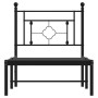 Bed frame with black metal headboard 75x190 cm by , Beds and slatted bases - Ref: Foro24-374329, Price: 69,02 €, Discount: %