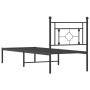 Bed frame with black metal headboard 75x190 cm by , Beds and slatted bases - Ref: Foro24-374329, Price: 69,02 €, Discount: %