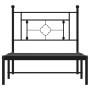 Bed frame with black metal headboard 100x200 cm by , Beds and slatted bases - Ref: Foro24-374334, Price: 74,61 €, Discount: %