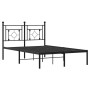 Estructura de cama con cabecero metal negro 120x190 cm de , Camas y somieres - Ref: Foro24-374336, Precio: 93,84 €, Descuento: %