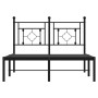 Estructura de cama con cabecero metal negro 120x190 cm de , Camas y somieres - Ref: Foro24-374336, Precio: 93,84 €, Descuento: %