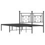 Estructura de cama con cabecero metal negro 120x190 cm de , Camas y somieres - Ref: Foro24-374336, Precio: 93,84 €, Descuento: %