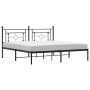 Estructura de cama con cabecero metal negro 180x200 cm de , Camas y somieres - Ref: Foro24-374343, Precio: 130,33 €, Descuent...