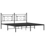 Estructura de cama con cabecero metal negro 180x200 cm de , Camas y somieres - Ref: Foro24-374343, Precio: 130,33 €, Descuent...