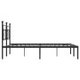 Estructura de cama con cabecero metal negro 180x200 cm de , Camas y somieres - Ref: Foro24-374343, Precio: 130,33 €, Descuent...