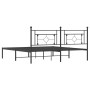 Estructura de cama con cabecero metal negro 180x200 cm de , Camas y somieres - Ref: Foro24-374343, Precio: 130,33 €, Descuent...