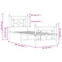 Bettgestell mit Kopfteil und Fußteil aus schwarzem Metall 80x200 cm von , Betten und Lattenroste - Ref: Foro24-374348, Preis:...