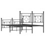 Black metal headboard and footboard bed frame 120x200 cm by , Beds and slatted bases - Ref: Foro24-374355, Price: 111,01 €, D...