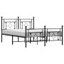 Black metal headboard and footboard bed frame 140x190 cm by , Beds and slatted bases - Ref: Foro24-374357, Price: 114,12 €, D...