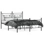 Black metal headboard and footboard bed frame 140x190 cm by , Beds and slatted bases - Ref: Foro24-374357, Price: 114,12 €, D...