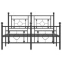 Black metal headboard and footboard bed frame 140x190 cm by , Beds and slatted bases - Ref: Foro24-374357, Price: 114,12 €, D...