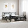 Black metal headboard and footboard bed frame 183x213 cm by , Beds and slatted bases - Ref: Foro24-374362, Price: 130,08 €, D...