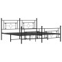 Black metal headboard and footboard bed frame 183x213 cm by , Beds and slatted bases - Ref: Foro24-374362, Price: 130,08 €, D...