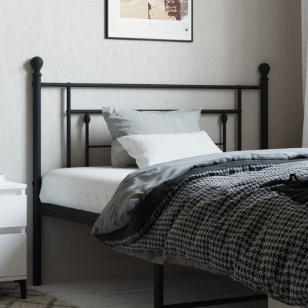 Cabecero de metal negro 107 cm de , Cabeceros y pies de cama - Ref: Foro24-374369, Precio: 30,06 €, Descuento: %