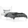 Metal bed frame with white headboard 100x200 cm by , Beds and slatted bases - Ref: Foro24-374383, Price: 69,85 €, Discount: %