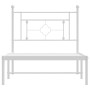 Metal bed frame with white headboard 100x200 cm by , Beds and slatted bases - Ref: Foro24-374383, Price: 69,85 €, Discount: %