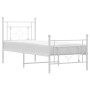 Estructura cama metal con cabecero y pie cama blanca 80x200 cm de , Camas y somieres - Ref: Foro24-374397, Precio: 71,50 €, D...