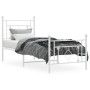 Metal bed frame with headboard and footboard white 80x200 cm by , Beds and slatted bases - Ref: Foro24-374397, Price: 71,50 €...