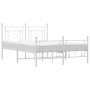 Metal bed frame with headboard and white footboard 135x190 cm by , Beds and slatted bases - Ref: Foro24-374405, Price: 113,06...