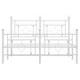 Metal bed frame with headboard and white footboard 135x190 cm by , Beds and slatted bases - Ref: Foro24-374405, Price: 113,06...