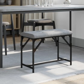 Steel and light gray fabric dining bench 62x32x45 cm by , Dining and kitchen benches - Ref: Foro24-835218, Price: 39,89 €, Di...