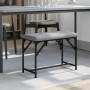 Banco de comedor acero y tela gris claro 62x32x45 cm de , Bancos de comedor y cocina - Ref: Foro24-835218, Precio: 39,88 €, D...