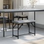 Banco de comedor acero y tela gris claro 62x32x45 cm de , Bancos de comedor y cocina - Ref: Foro24-835218, Precio: 39,88 €, D...