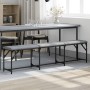 Steel and light gray fabric dining bench 186x32x45 cm by , Dining and kitchen benches - Ref: Foro24-835224, Price: 82,91 €, D...