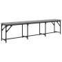 Steel and light gray fabric dining bench 186x32x45 cm by , Dining and kitchen benches - Ref: Foro24-835224, Price: 82,91 €, D...