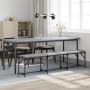 Steel and light gray fabric dining bench 186x32x45 cm by , Dining and kitchen benches - Ref: Foro24-835224, Price: 82,91 €, D...