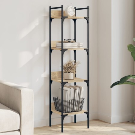 Bookcase with 4 shelves Sonoma oak wood 35x30x138.5 cm by , Bookcases and shelves - Ref: Foro24-838849, Price: 44,47 €, Disco...