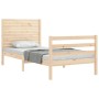 Single bed frame with solid wood headboard by , Beds and slatted bases - Ref: Foro24-3194986, Price: 114,01 €, Discount: %