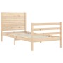 Single bed frame with solid wood headboard by , Beds and slatted bases - Ref: Foro24-3194986, Price: 114,01 €, Discount: %