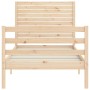 Single bed frame with solid wood headboard by , Beds and slatted bases - Ref: Foro24-3194986, Price: 114,01 €, Discount: %