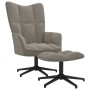 Light gray velvet recliner chair with footstool by , Armchairs - Ref: Foro24-328106, Price: 142,99 €, Discount: %